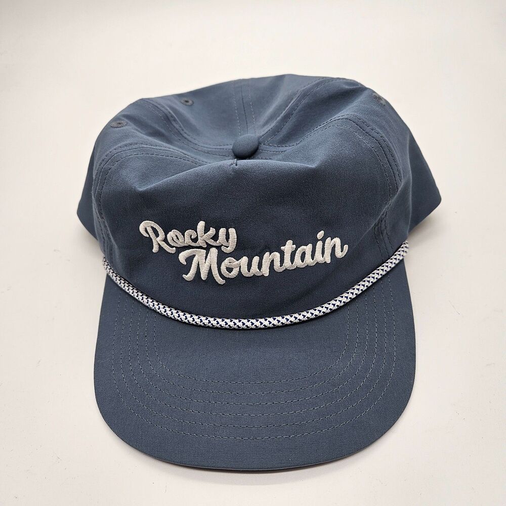 Parks Project Rocky Mountain Hat Unisex OS Navy Blue Rope Snapback Outdoors